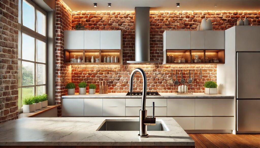 Kitchen Brick Backsplash