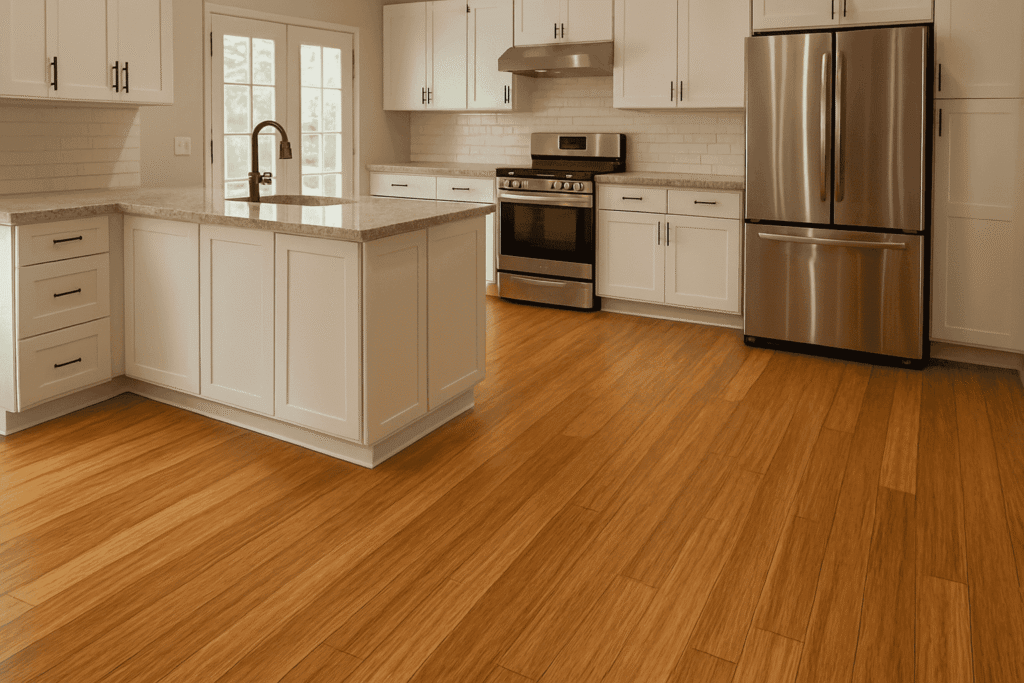 green kitchen flooring