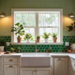 Green Kitchen Backsplash