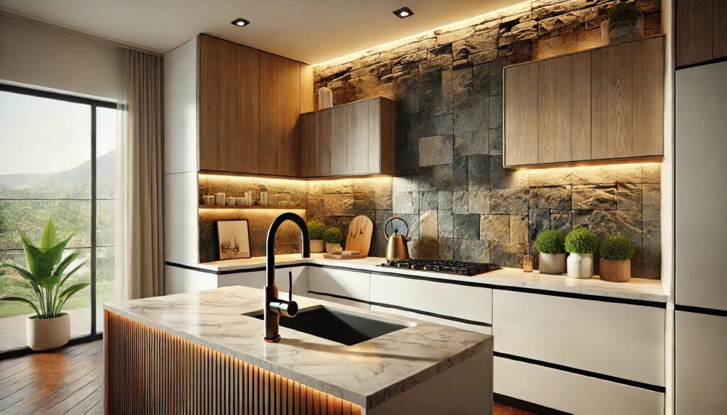 Kitchen Slate Backsplash